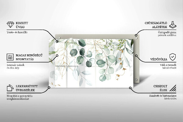 Glass worktop saver Painted plants