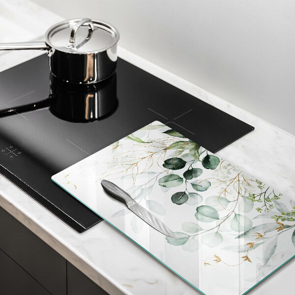 Glass worktop saver Painted plants