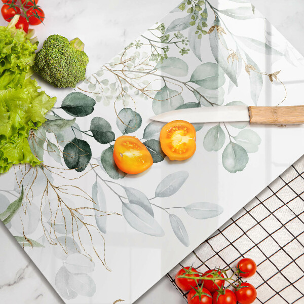 Glass worktop saver Painted plants