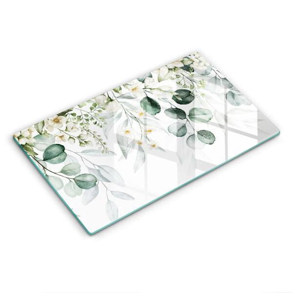 Glass worktop saver Watercolor plants