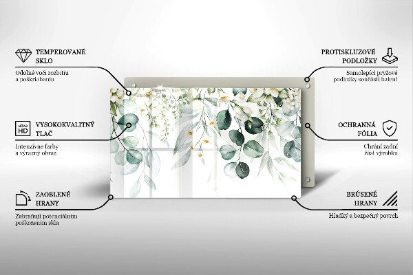 Glass worktop saver Watercolor plants