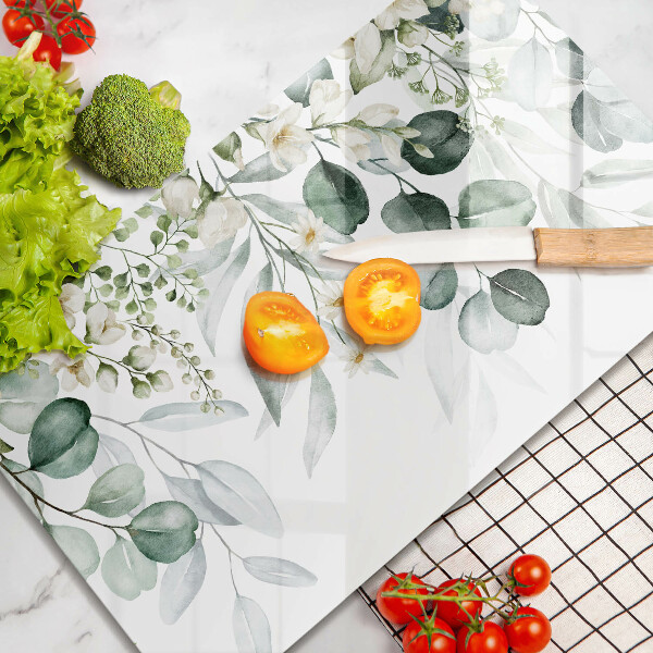 Glass worktop saver Watercolor plants