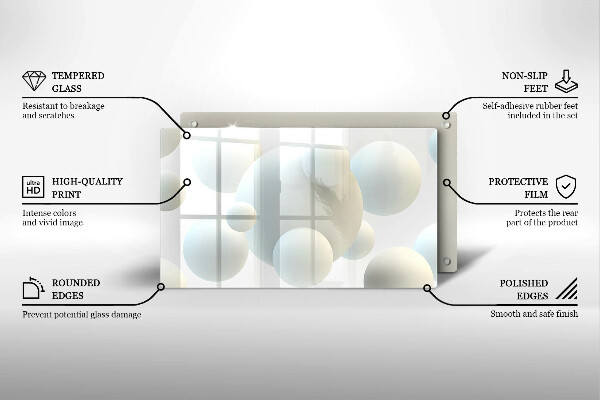 Glass worktop saver Modern 3D balls