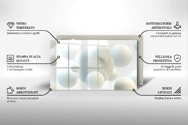 Glass worktop saver Modern 3D balls