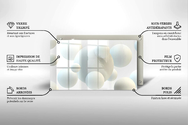 Glass worktop saver Modern 3D balls