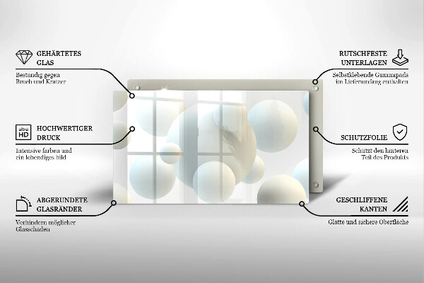 Glass worktop saver Modern 3D balls