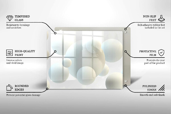 Glass worktop saver Modern 3D balls