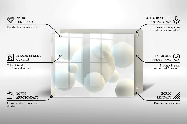 Glass worktop saver Modern 3D balls