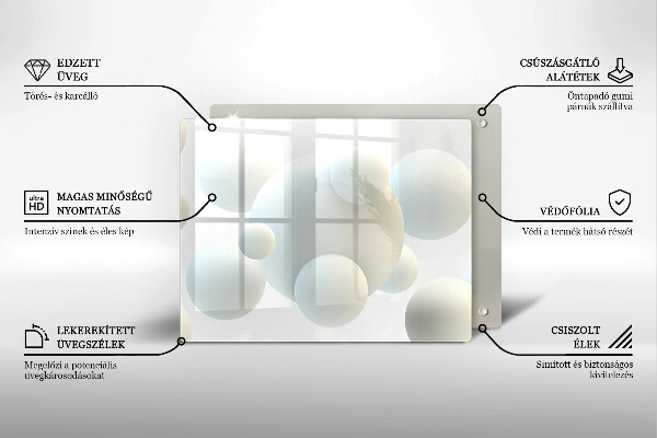 Glass worktop saver Modern 3D balls