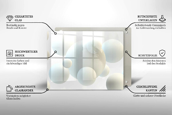 Glass worktop saver Modern 3D balls