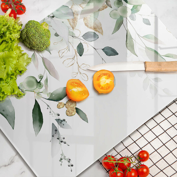 Kitchen worktop saver Watercolor leaves