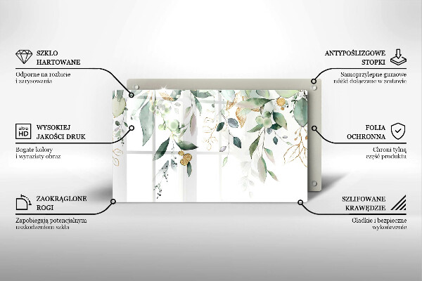 Kitchen worktop saver Watercolor leaves