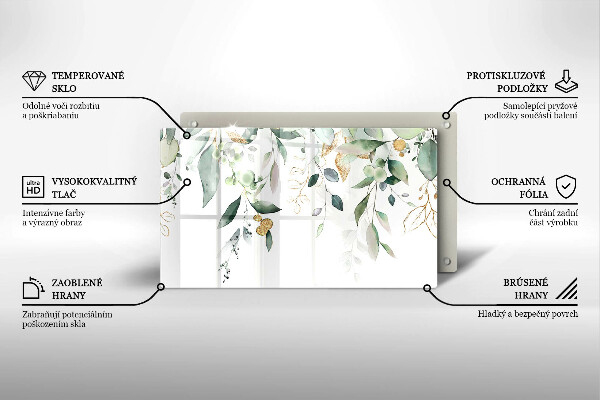 Kitchen worktop saver Watercolor leaves