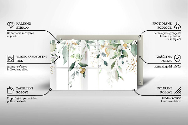 Kitchen worktop saver Watercolor leaves