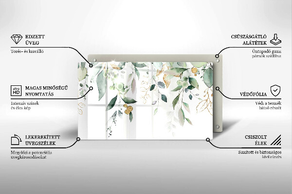 Kitchen worktop saver Watercolor leaves