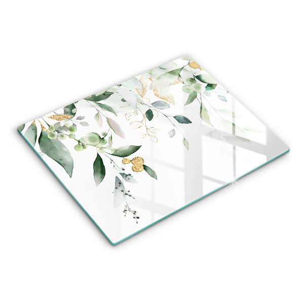 Kitchen worktop saver Watercolor leaves