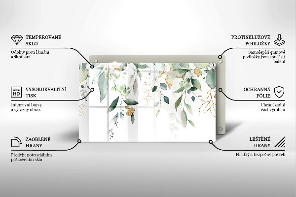 Kitchen worktop saver Watercolor leaves