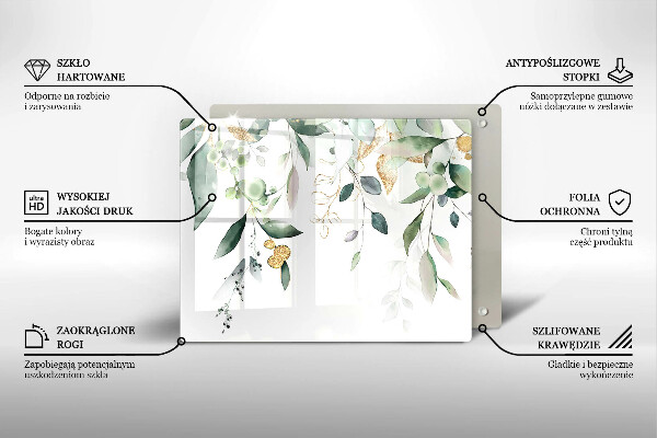 Kitchen worktop saver Watercolor leaves