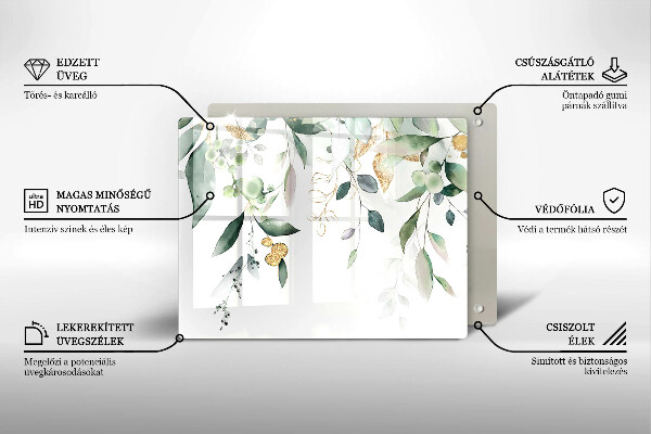 Kitchen worktop saver Watercolor leaves