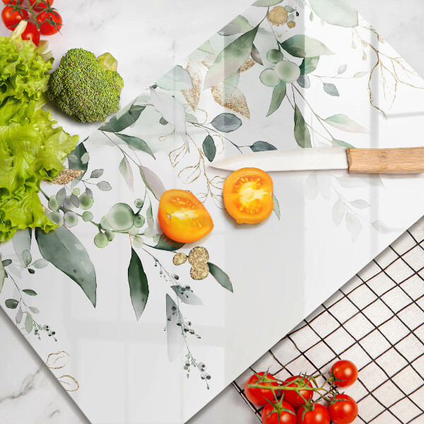 Kitchen worktop saver Watercolor leaves