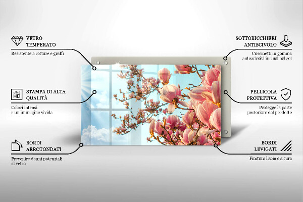 Induction hob protector Pink Flowers Tree