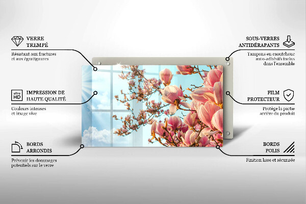 Induction hob protector Pink Flowers Tree