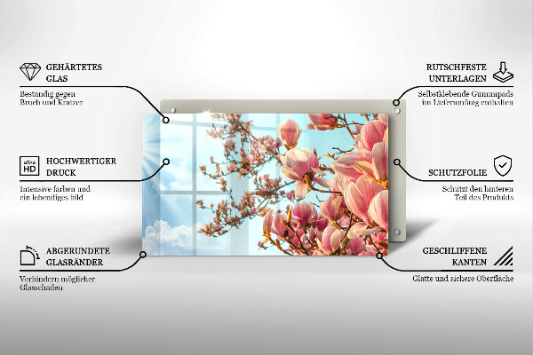 Induction hob protector Pink Flowers Tree