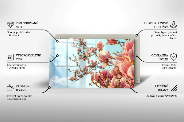 Induction hob protector Pink Flowers Tree