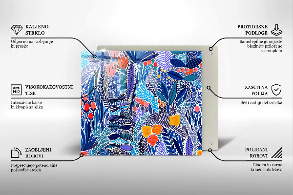 Glass worktop saver Painted meadow