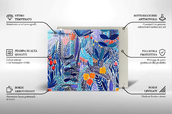 Glass worktop saver Painted meadow