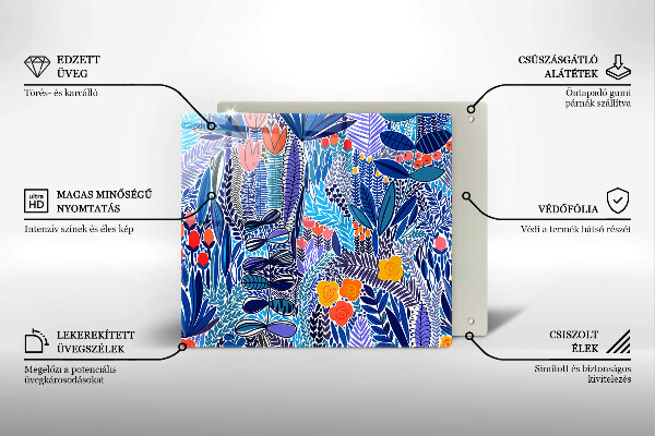 Glass worktop saver Painted meadow