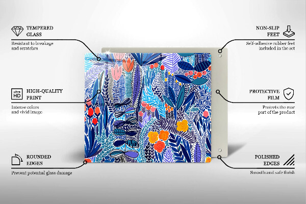 Glass worktop saver Painted meadow