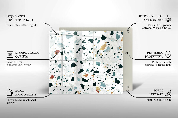 Glass worktop saver Bright stone