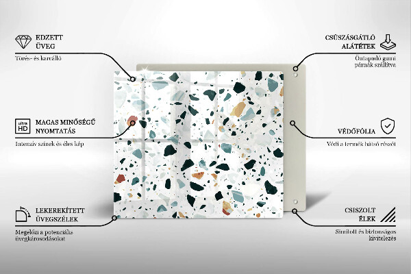 Glass worktop saver Bright stone