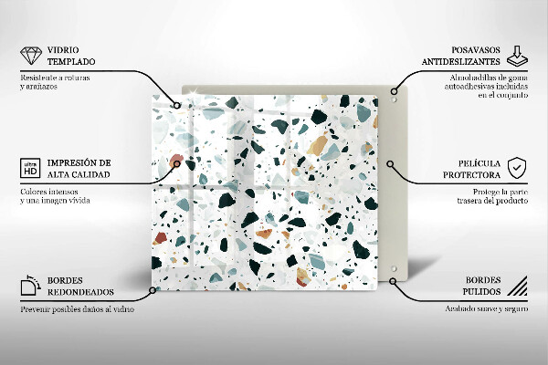 Glass worktop saver Bright stone