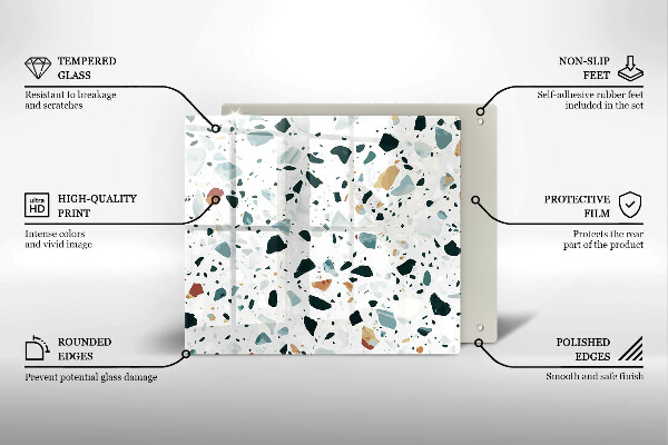 Glass worktop saver Bright stone