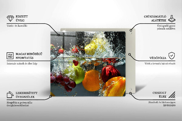 Work surface savers Juicy fruit in water