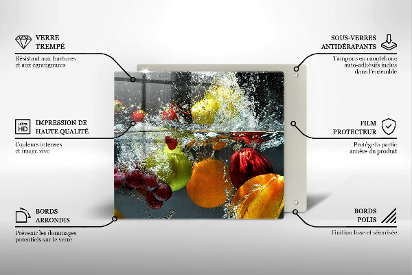 Work surface savers Juicy fruit in water