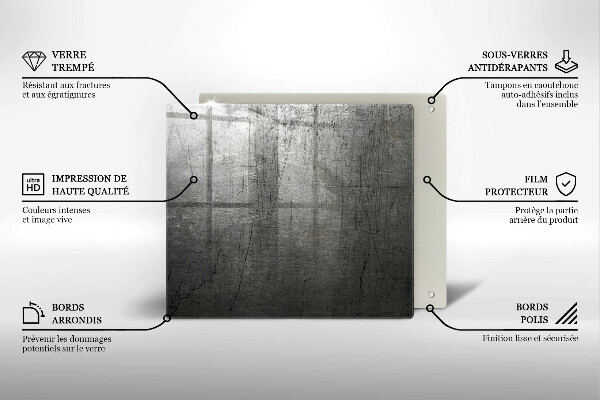 Induction hob protector Metal texture