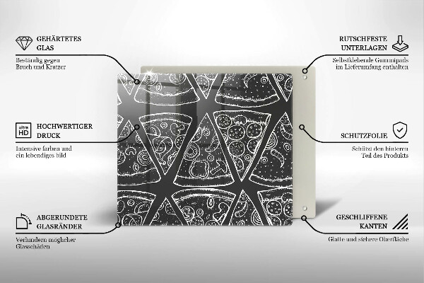 Induction hob protector Pizza illustration