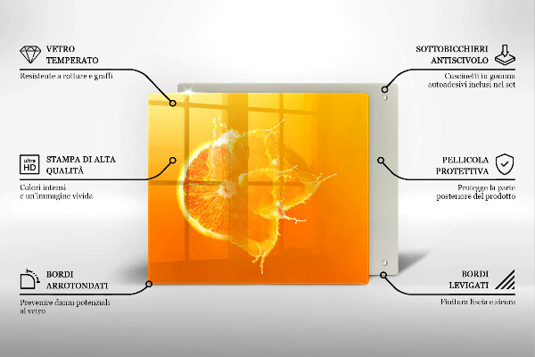 Induction hob protector Juicy fruit of orange