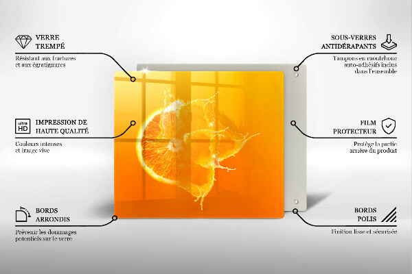 Induction hob protector Juicy fruit of orange