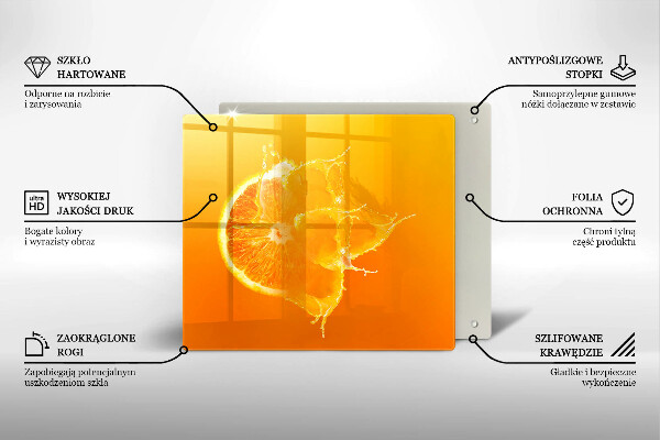 Induction hob protector Juicy fruit of orange