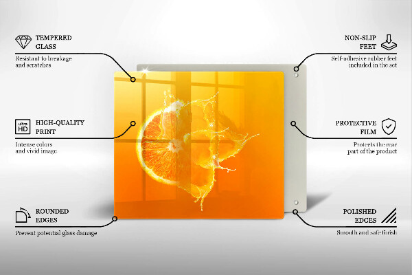 Induction hob protector Juicy fruit of orange