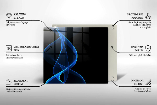 Induction hob protector Blue smoke lines
