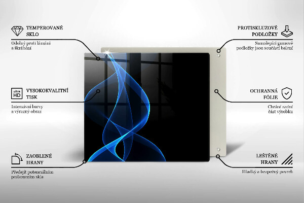 Induction hob protector Blue smoke lines