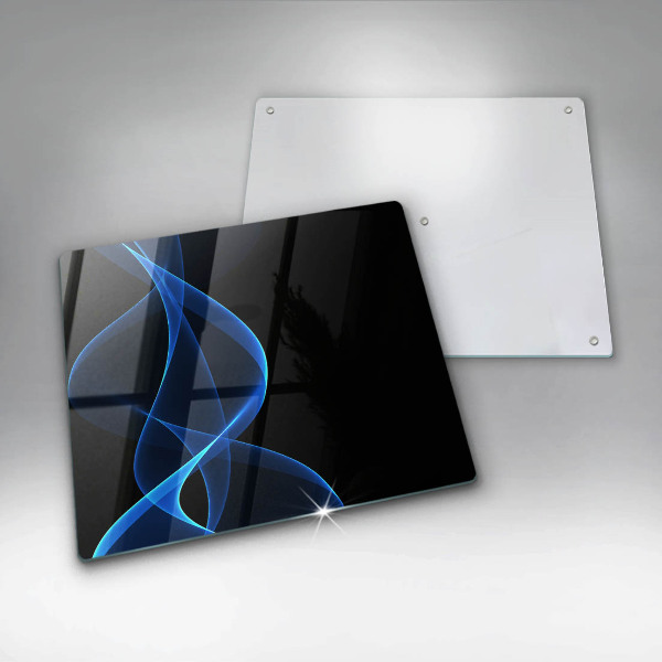 Induction hob protector Blue smoke lines