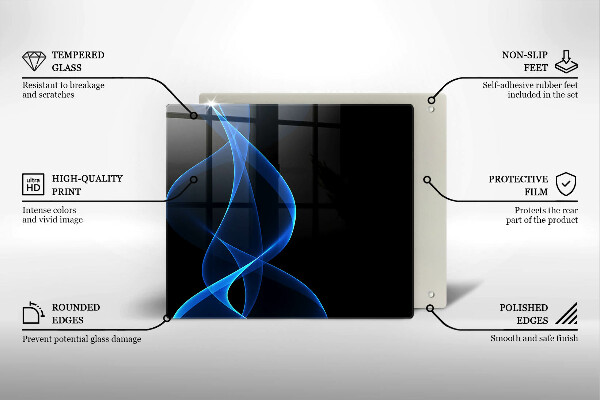 Induction hob protector Blue smoke lines