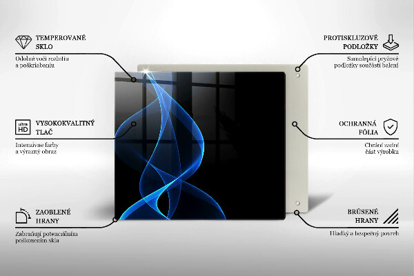 Induction hob protector Blue smoke lines