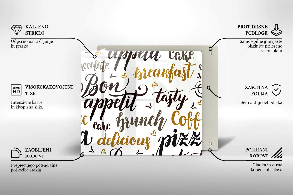 Induction hob protector Text Bon Appetit